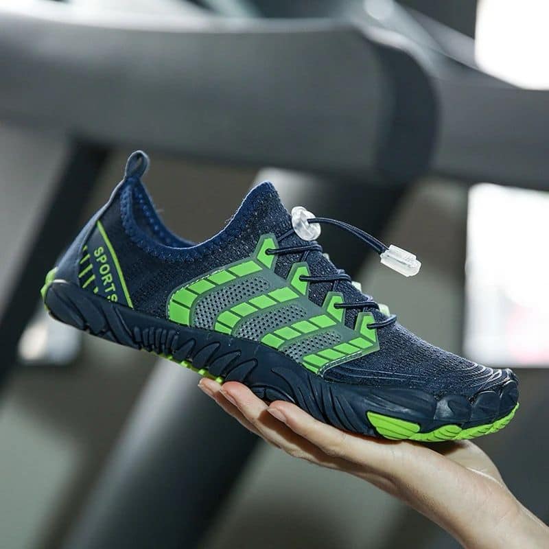 ZAPATILLA OUTDOOR AZUL NEON ACUATICA SECADO RAPIDO ANTIDESLIZANTE