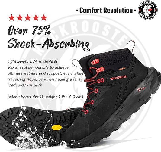 ROCKROOSTER Farmington - Botas de senderismo impermeables antifatiga